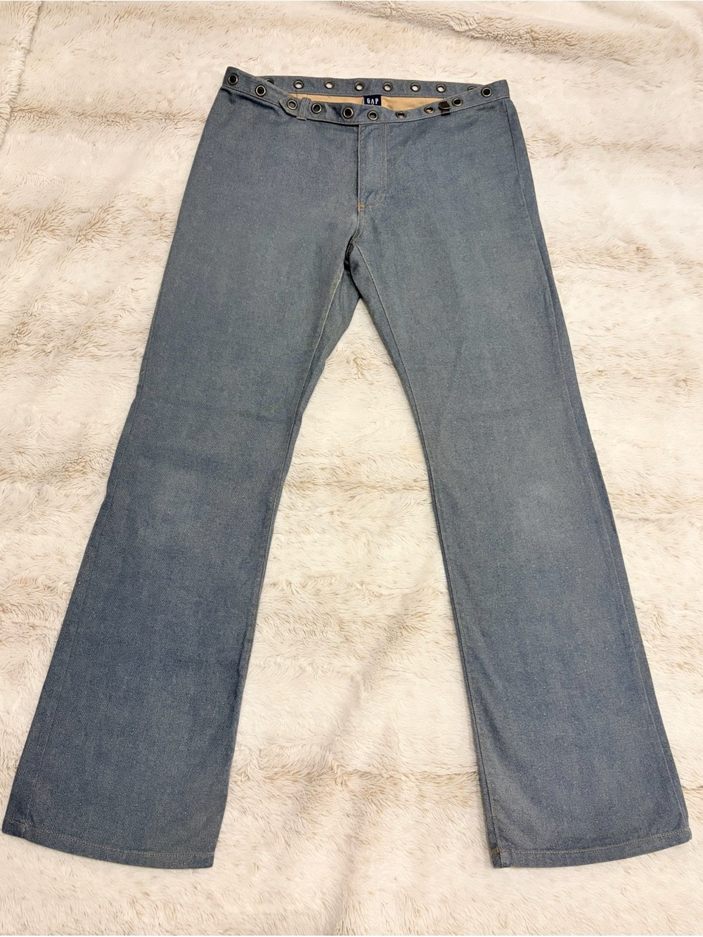 ✨ Vintage 2001 GAP Low Rise Glitter Flare Jeans Grommet Y2K McBling Going Out